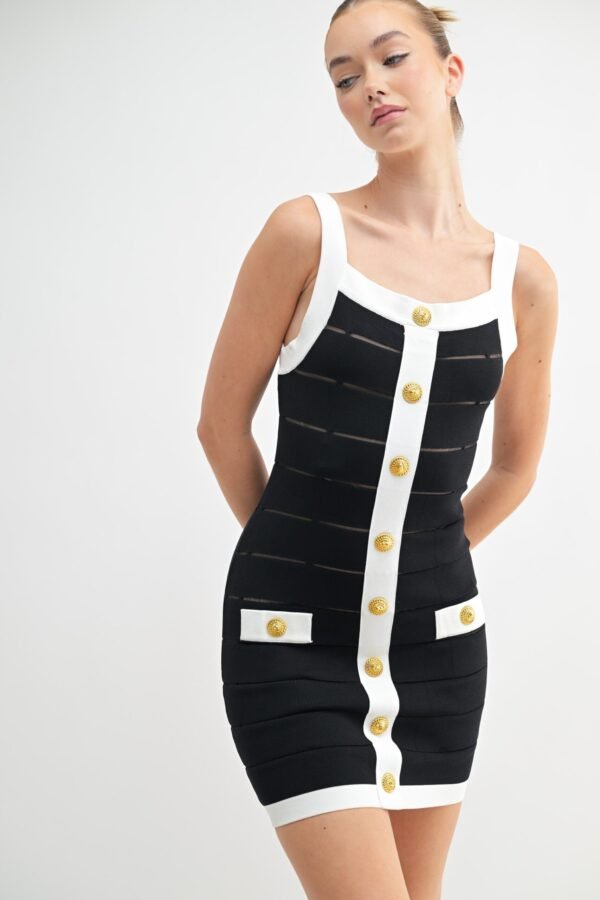 Iconic Button-up Bodycon Dress/Black - Image 2