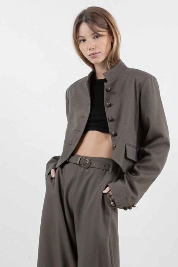 Luxe Military Jacket/Khaki-green - Image 3