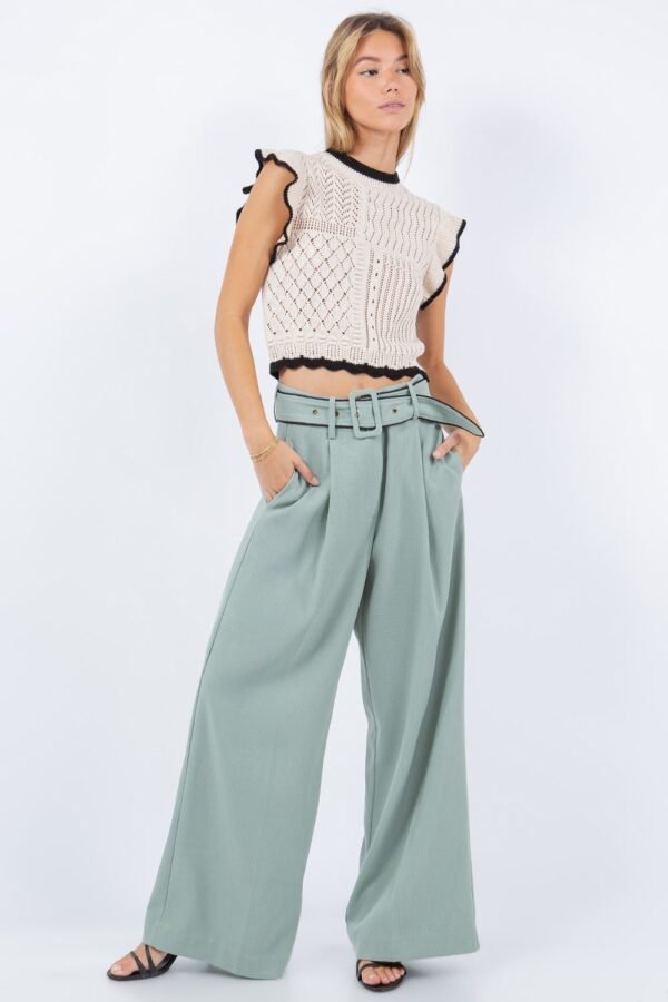Belted Structure Trousers/Sage - Image 2