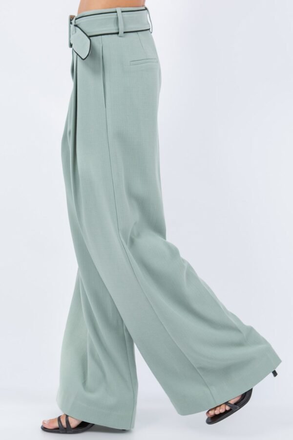 Belted Structure Trousers/Sage - Image 3