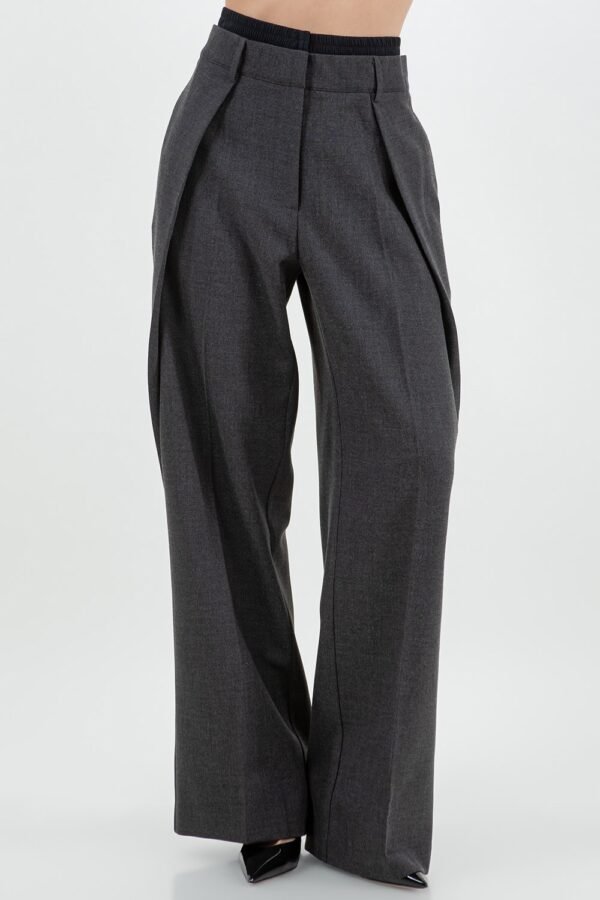 Dual Waist Straight Leg Trousers/Charcoal