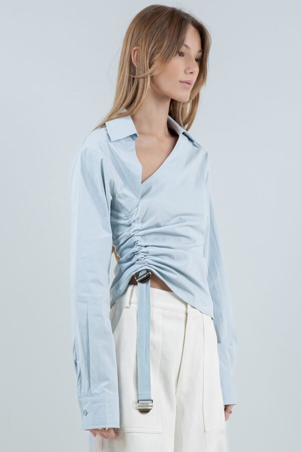 Tailor Slip Poplin Shirt/Baby Blue - Image 4