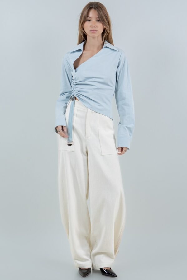 Tailor Slip Poplin Shirt/Baby Blue - Image 3