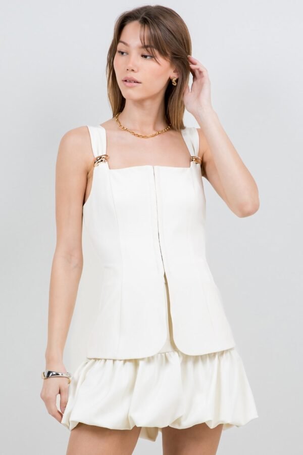Queens Fit Corset Structured Top/Ivory - Image 3