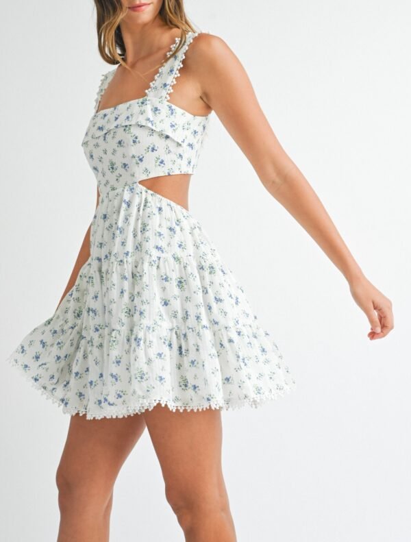 Floral Fantasy Cut-out Babydoll Mini Dress - Image 2