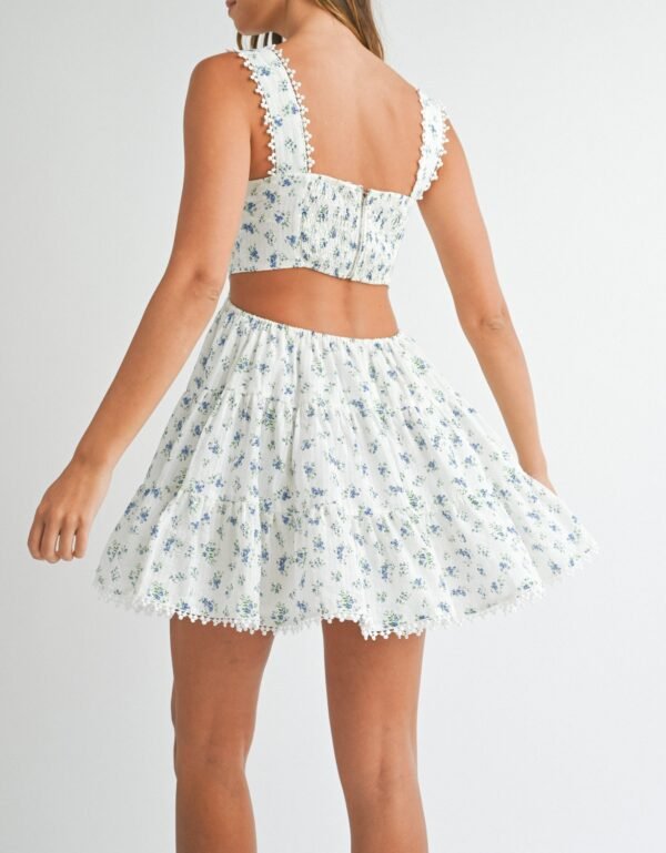 Floral Fantasy Cut-out Babydoll Mini Dress - Image 3