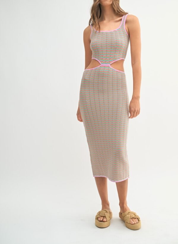 Colorblock Chic Multi Color Knit Midi Dress