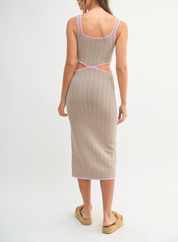 Colorblock Chic Multi Color Knit Midi Dress - Image 6
