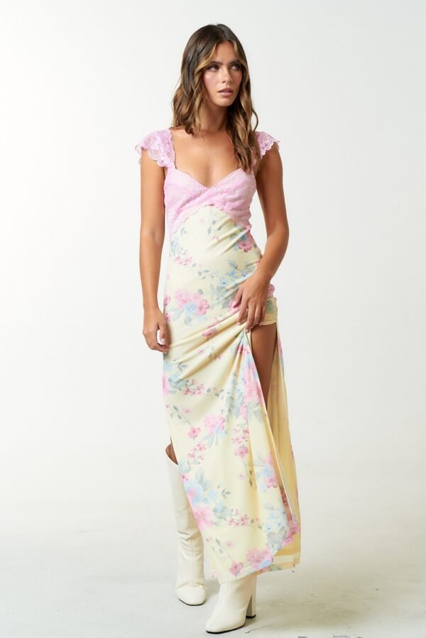 Mila in Mesh Floral Print Maxi Dress - Image 2