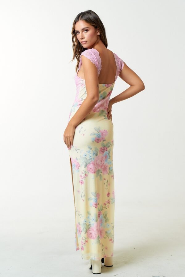 Mila in Mesh Floral Print Maxi Dress - Image 4
